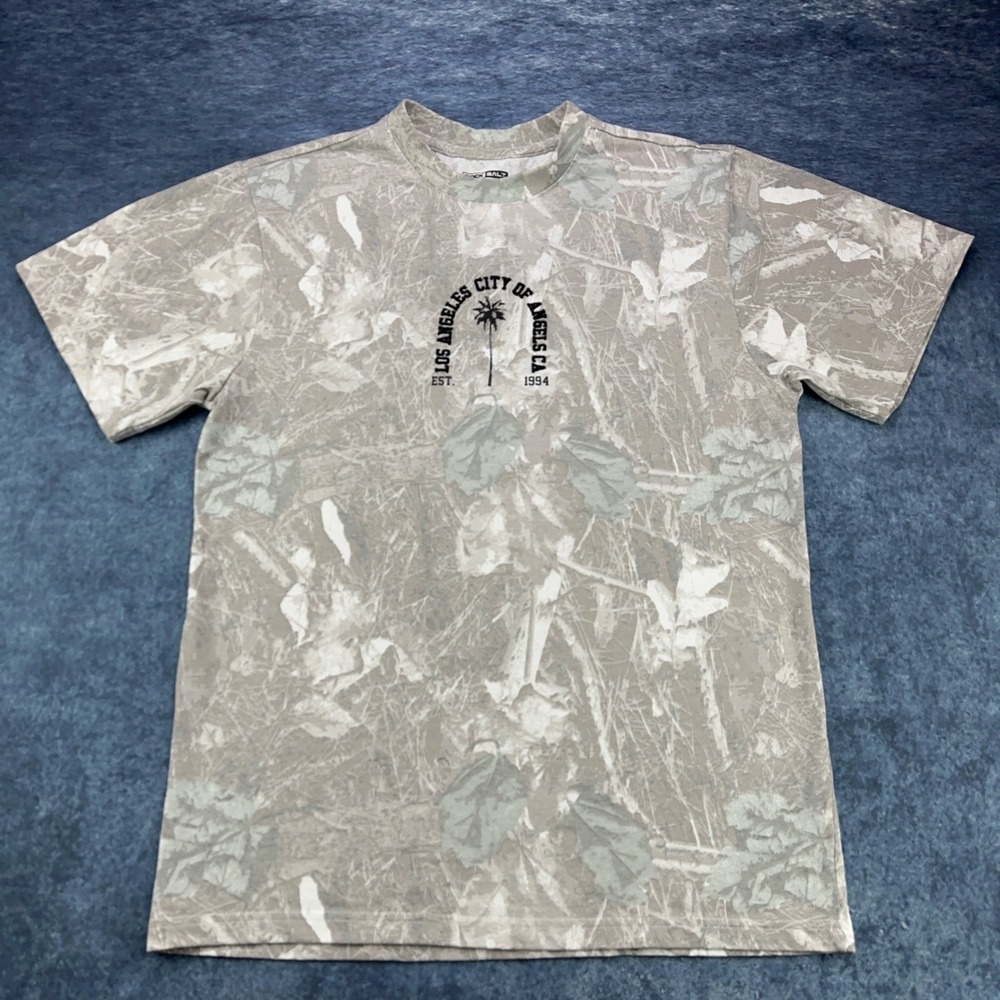 Rock Salt‎ Los Angeles City of Angels Grey Camo Graphic T-Shirt Mens Medium